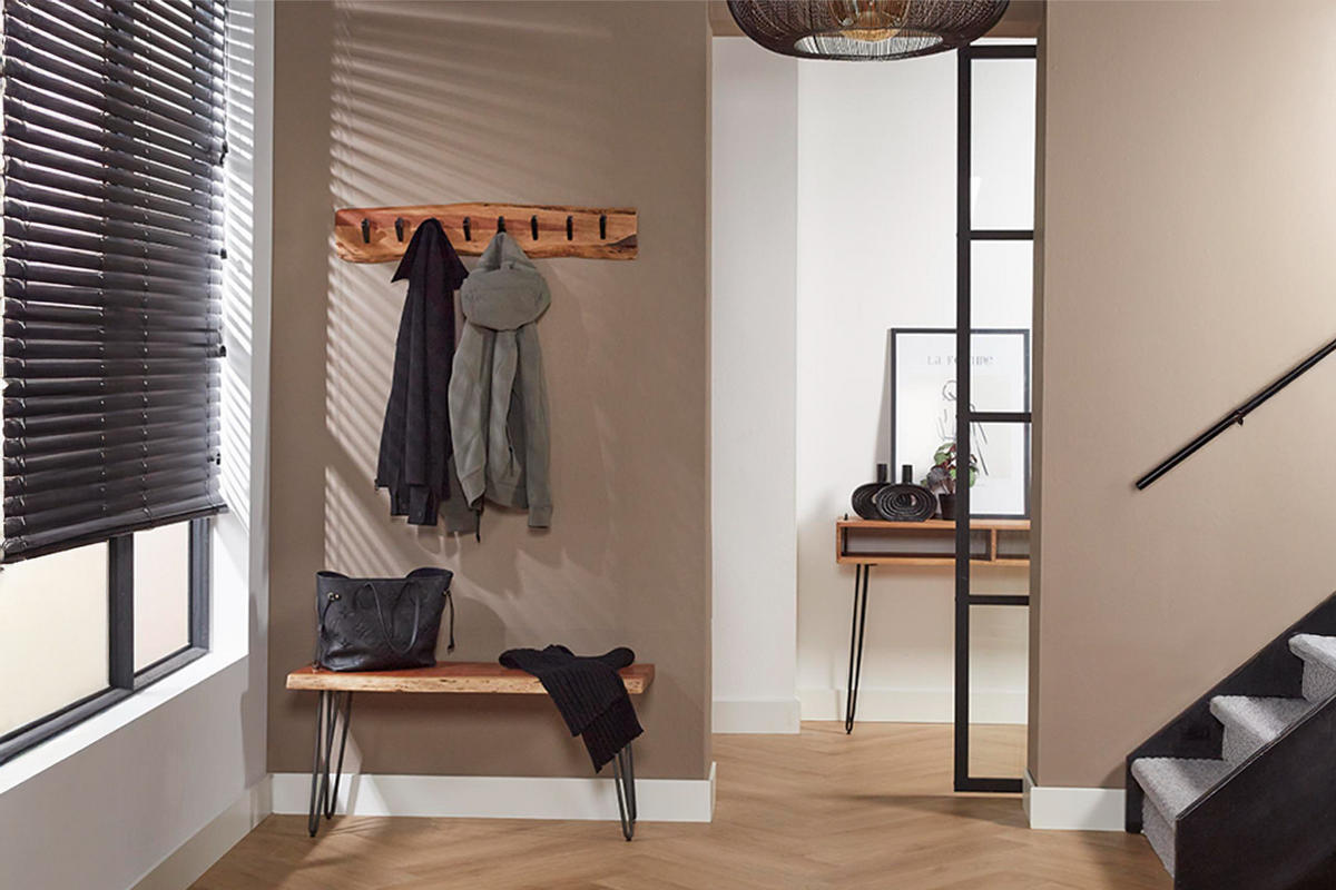 GARDEROBE NEREA Braun Akazie - Braun, Metall (90/15/9cm) - KAWOLA