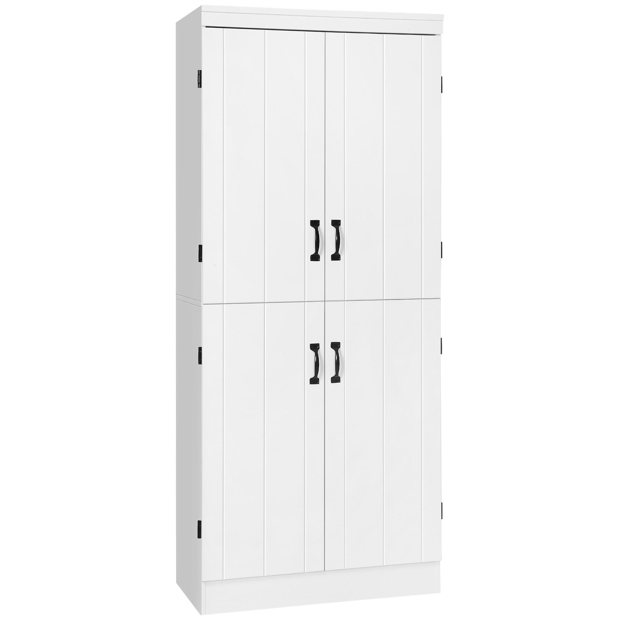 HIGHBOARD DE-11054 4 Türen & 6 verstellbare Böden Weiß - Weiß, Holzwerkstoff (40/176.7/76cm) - ComfortXL
