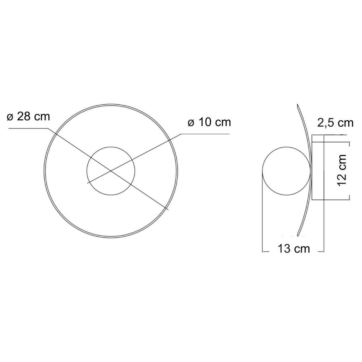 WANDLEUCHTE Azélie, Meergrün und weiß, 28cm - Weiß, Glas (28/28/13cm) - KOSILUM