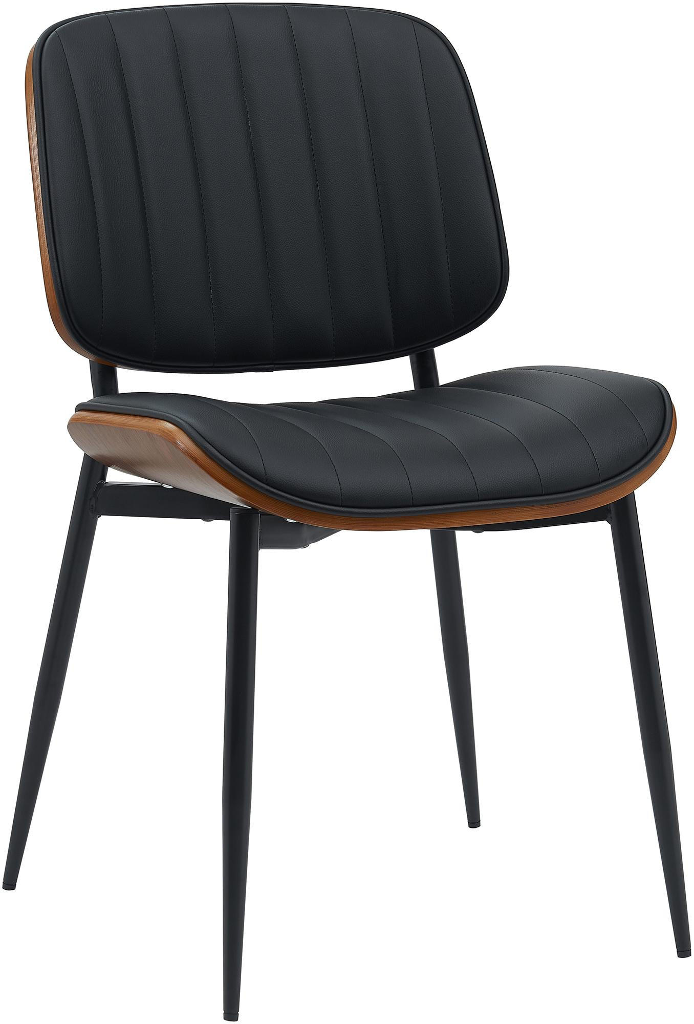 STUHL Lederlook walnuss/schwarz - Walnussfarben/Schwarz, Textil/Metall (49/83/57cm) - CLP