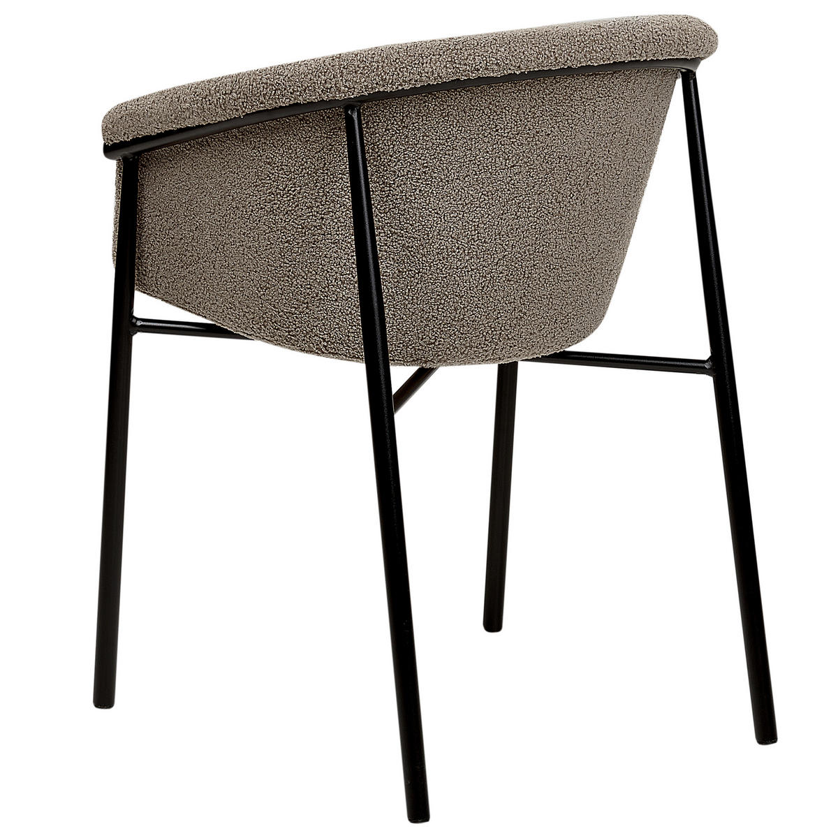 MATSTOL set om 2 bouclé taupe/svart Ames - Taupe/Svart, Textil (59/80/56cm) - Beliani