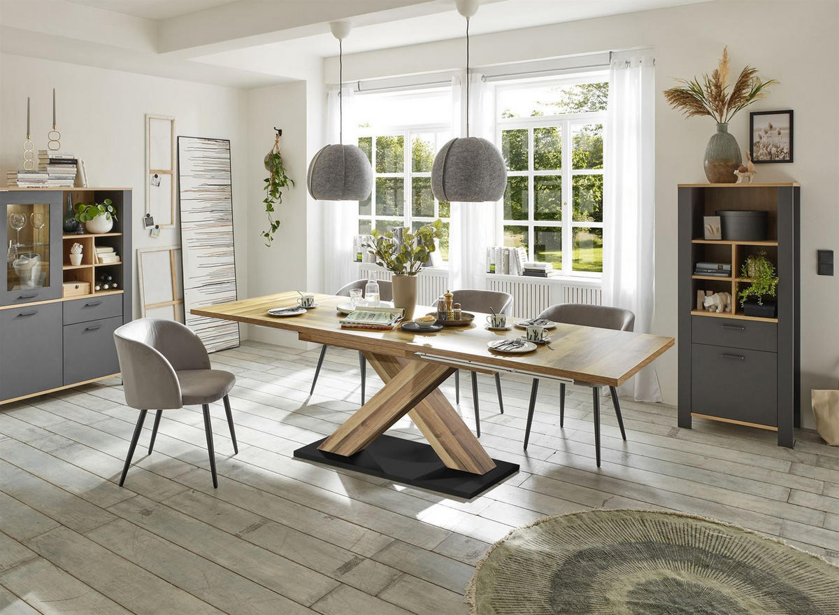 ESSTISCH ausziehbar Elene 160x90x76 Plankeneiche - Alteiche, Holzwerkstoff (160/90/76cm) - 58aufmkessel