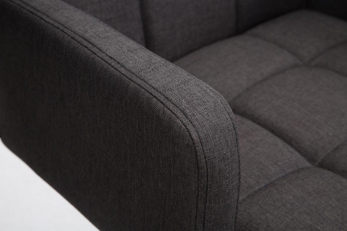 BARHOCKER Lausanne, Gestell Metall in Chromoptik, Stoff Dunkelgrau - Chromfarben/Dunkelgrau, Textil/Metall (60/100/56cm) - TPFLiving