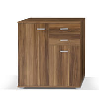 KOMMODE MICHELE 71/75/35 cm mit 2 Schubladen 2 Türen Zwetschgefarben - Zwetschgefarben, Holzwerkstoff (71/75/35cm) - MASSENO