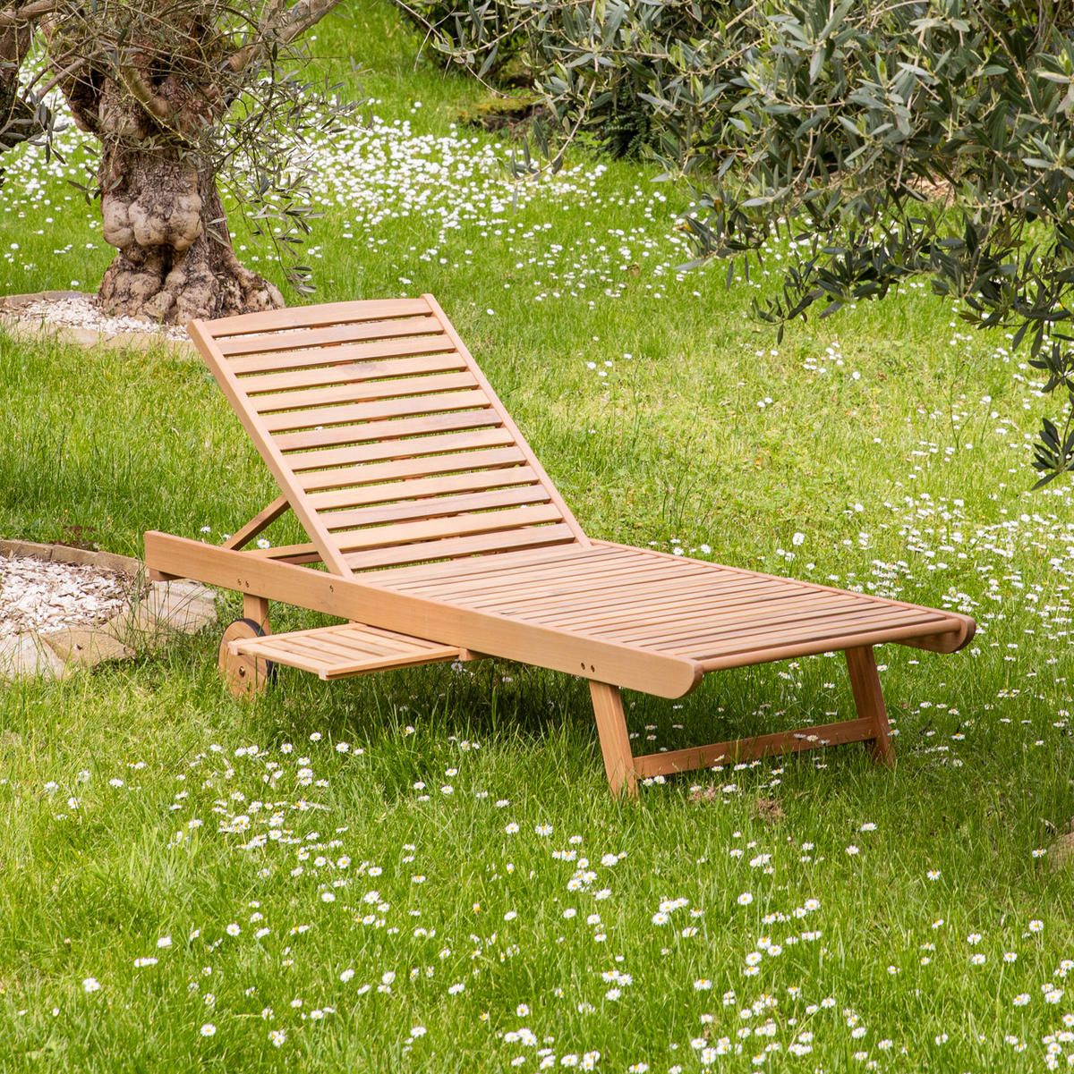 SONNENLIEGE Kanawa - Braun, Holz (64/87/196cm) - Happy Garden