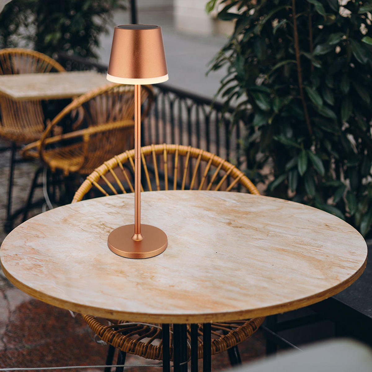 LED AUSSENLEUCHTE Solar Champagner satiniert - Champagner, Metall (11/11/41cm) - Globo Lighting