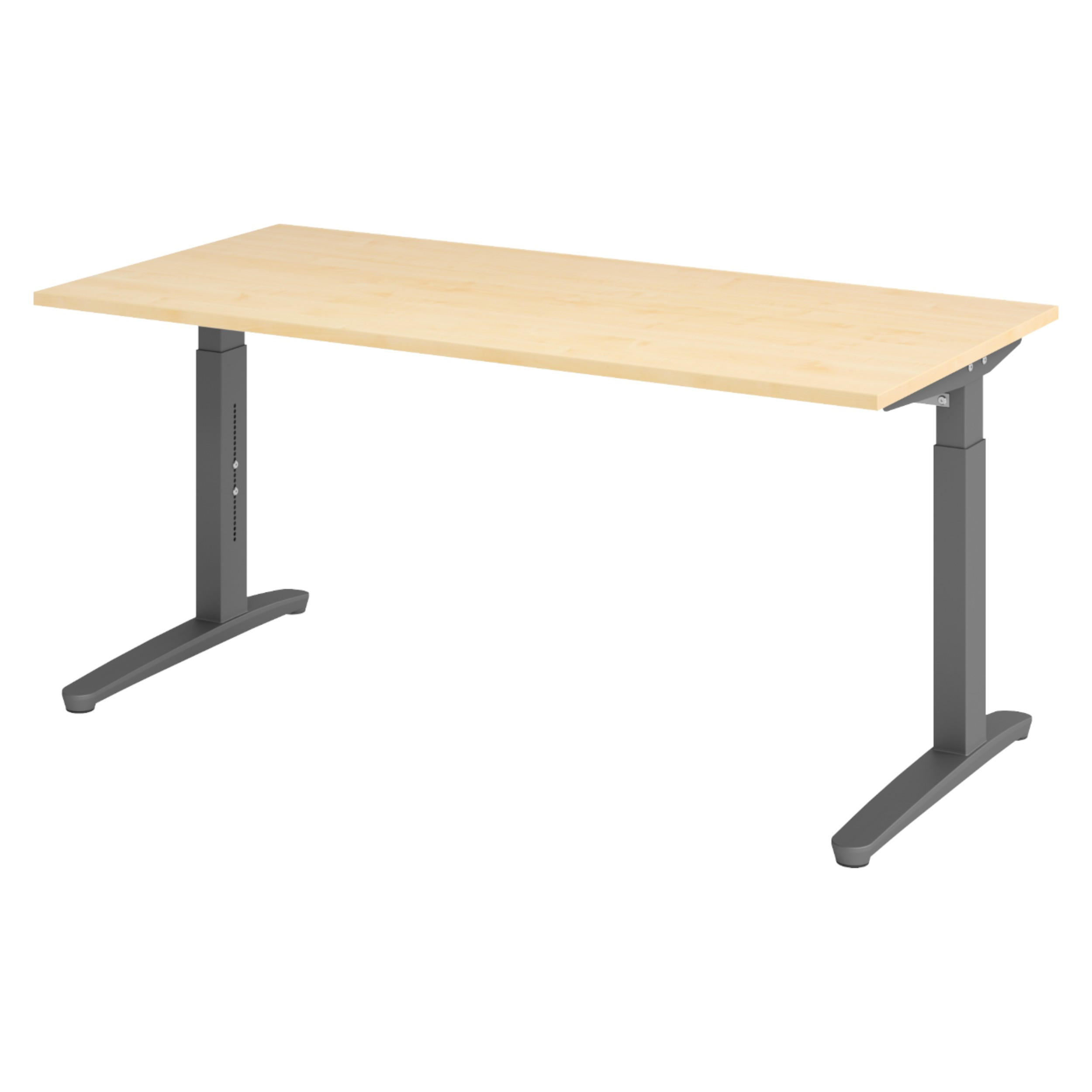 SCHREIBTISCH Serie-XB 80/160/74 cm in Ahornfarben/Graphitfarben - Ahornfarben/Graphitfarben, Holzwerkstoff (80/160/74cm) - bümö
