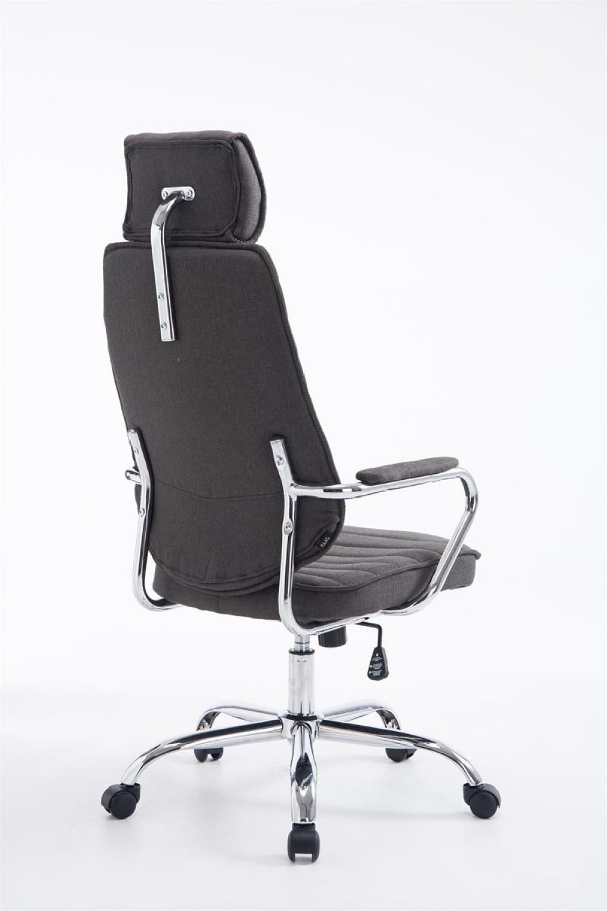 CHEFSESSEL Stoff dunkelgrau - Chromfarben/Dunkelgrau, Textil/Metall (60/117/67cm) - CLP