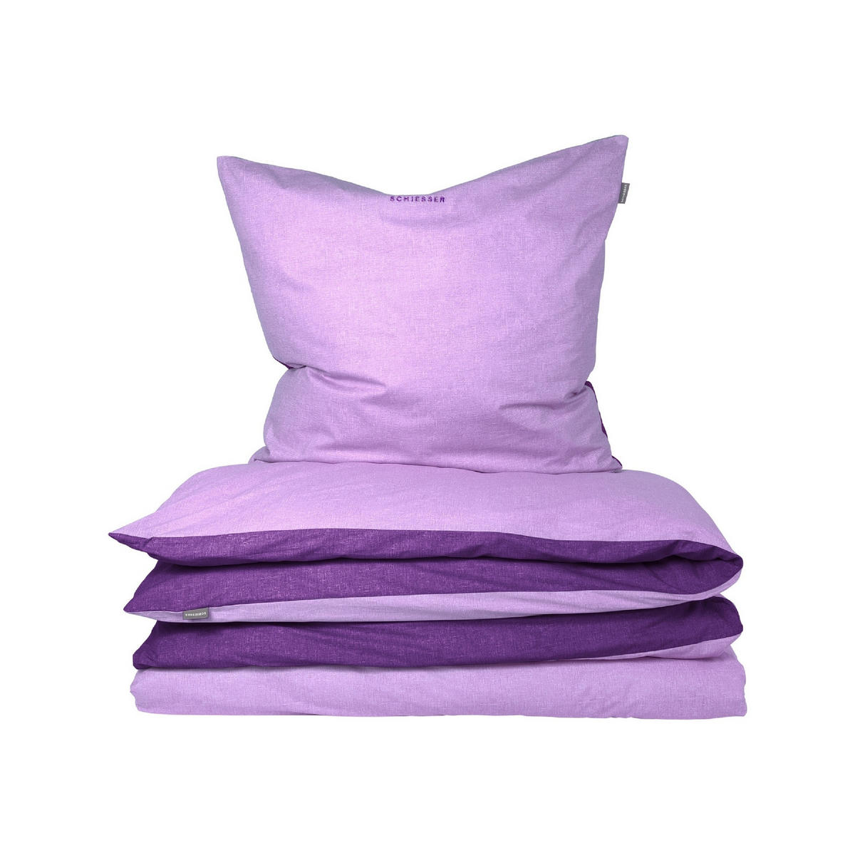 BETTWÄSCHESET Doubleface - Renforcé - 2-teilig - 155 x 220 cm - Lila - Lila, Textil (155/220cm) - SCHIESSER