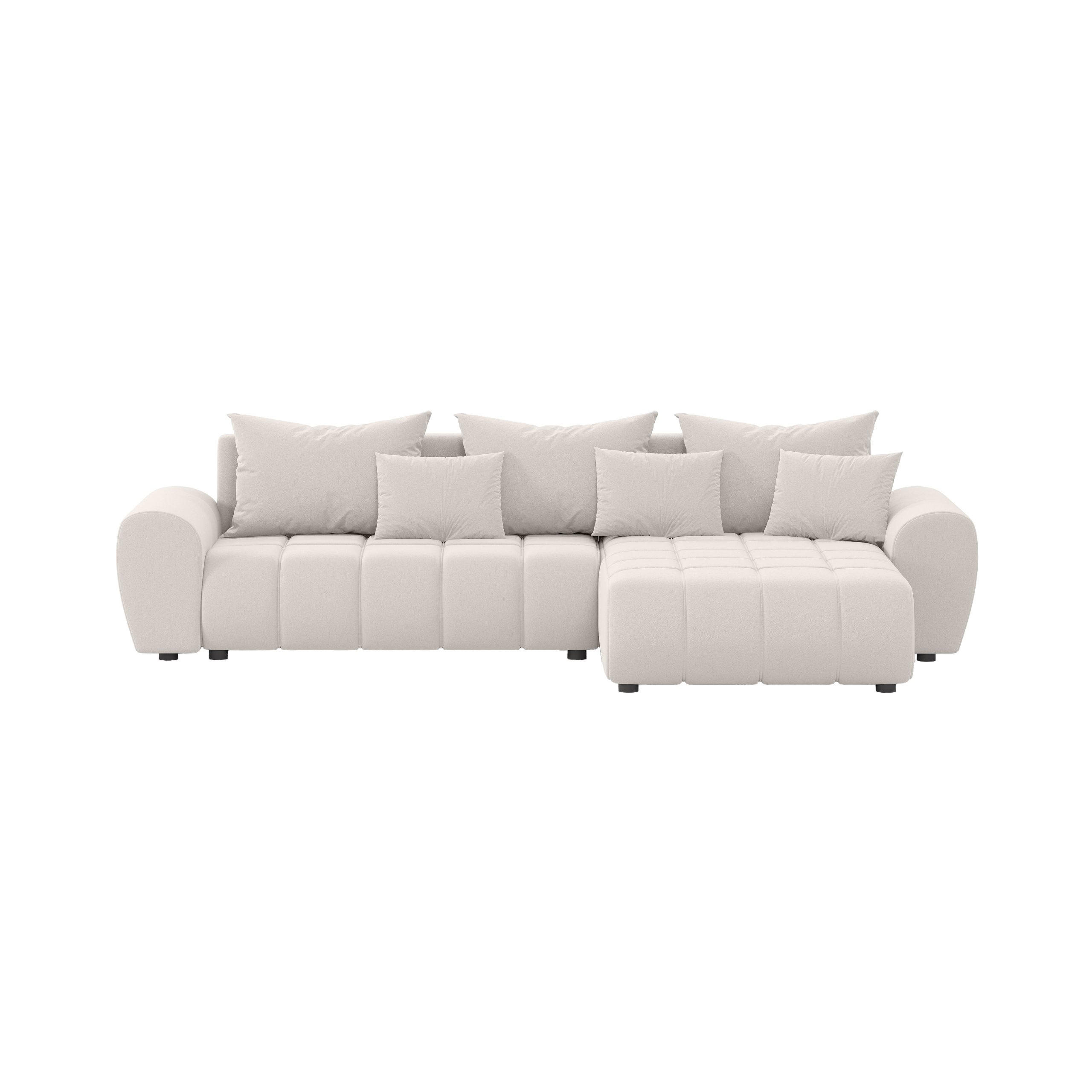 ECKSOFA Eide L mit Schlaffunktion, Cremeweiß - Creme, Textil (290/180cm) - Fedve