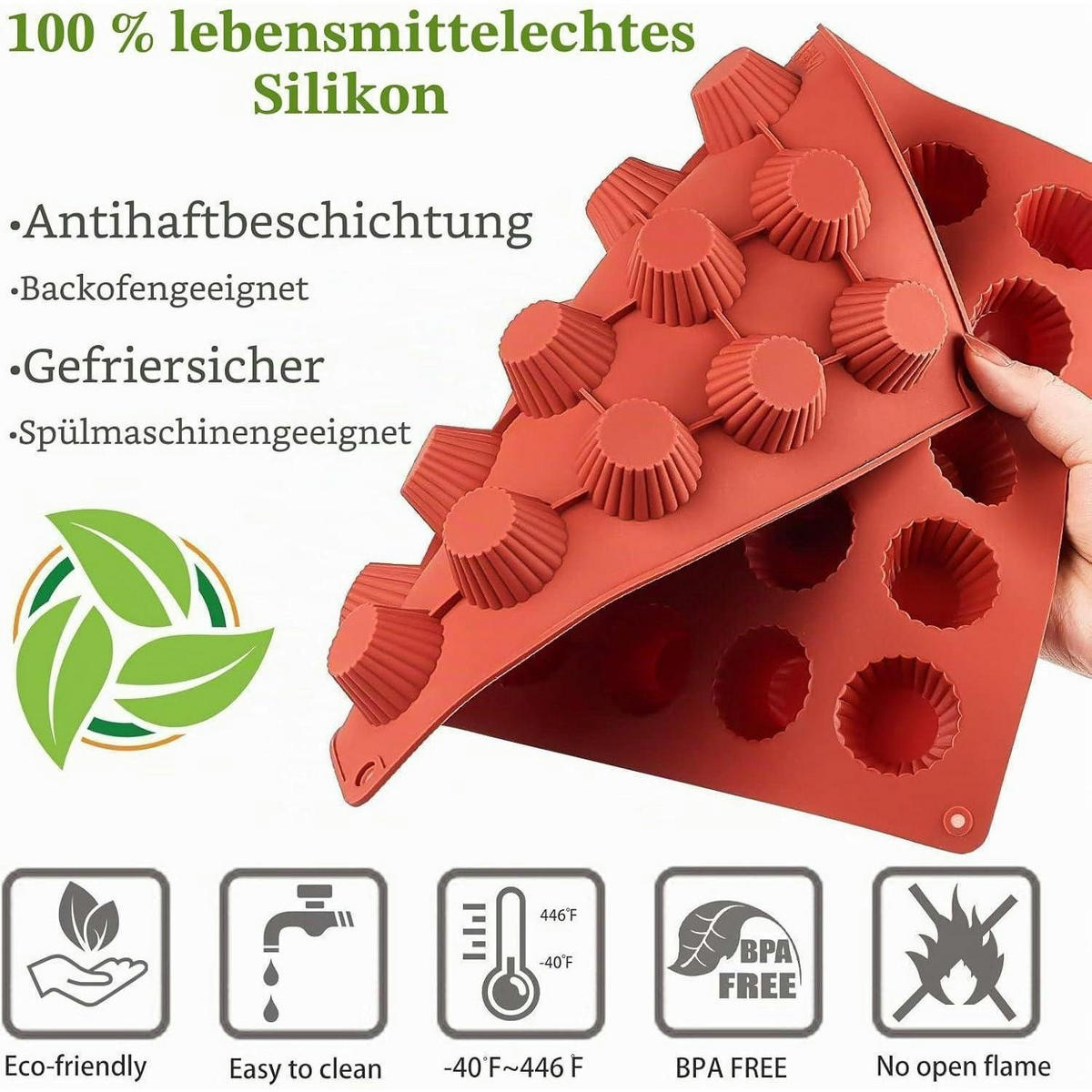 MUFFINBACKFORM Silikon 30 Mulden - Rot, Kunststoff (24/1.5/28cm)