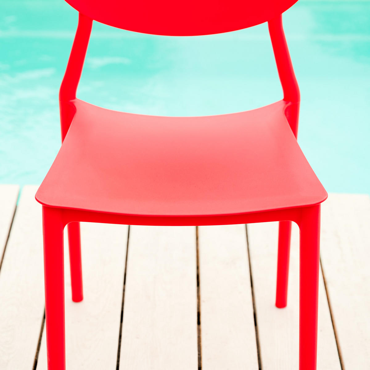 GARTENSTUHL 4er-Set Kunststoff Rot - Rot, Kunststoff (41/80/51cm) - Homestyle4u