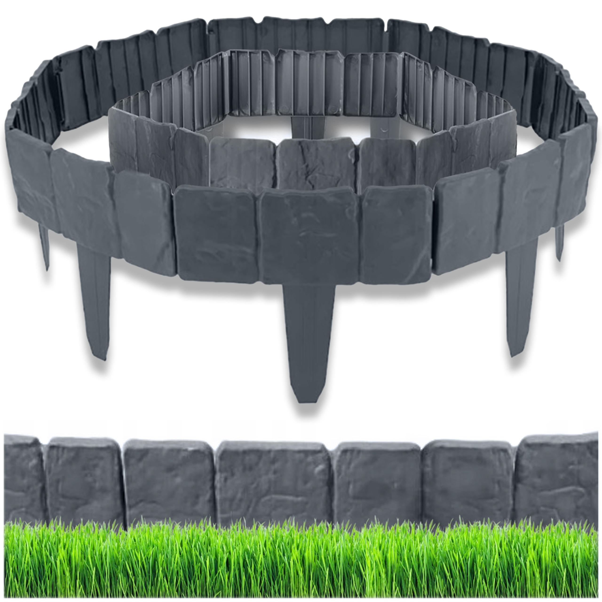 Krumad Rasenkante Anthrazit 23x10x25 cm