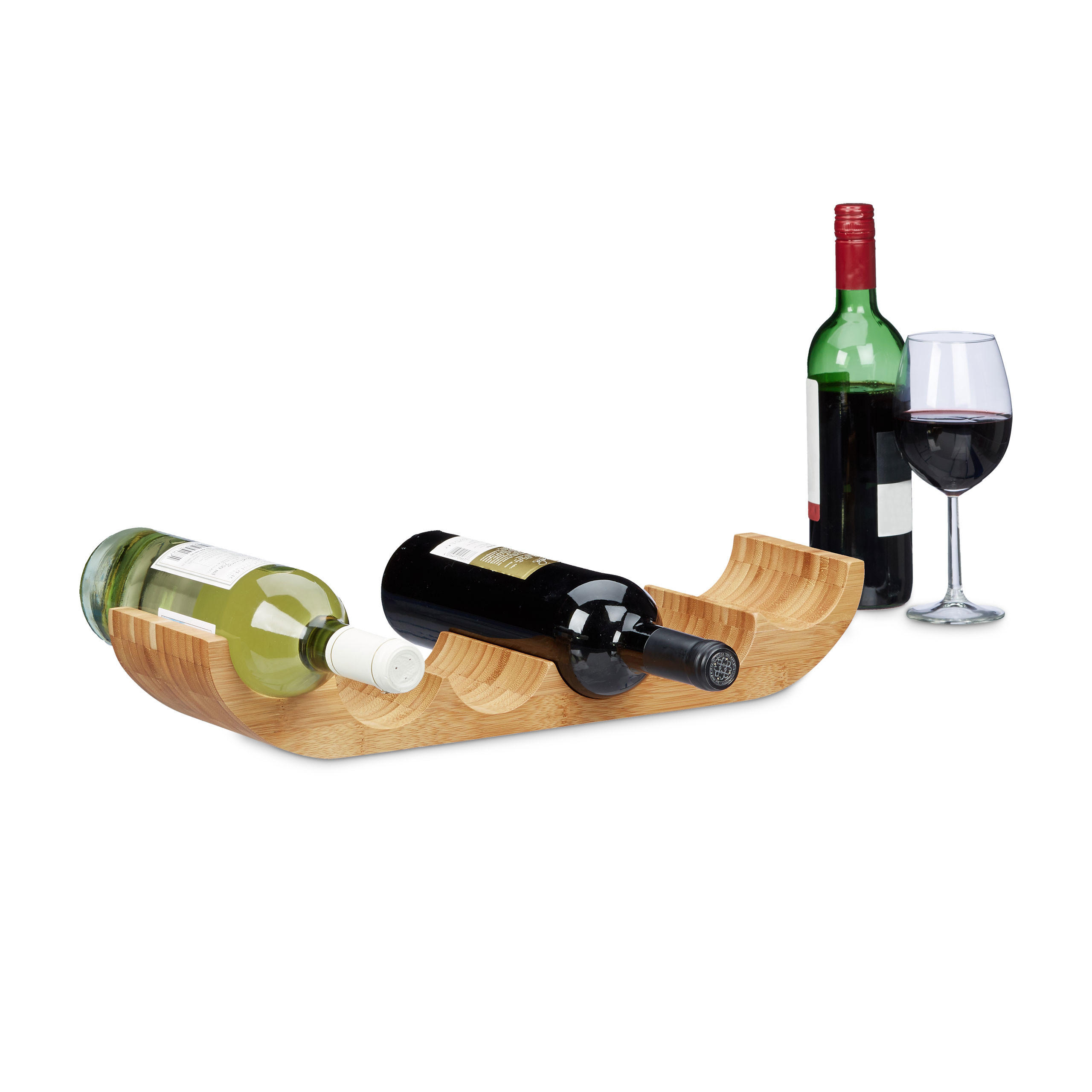 WEINREGAL - Hellbraun, Holz (47.5/8/11.5cm) - Relaxdays