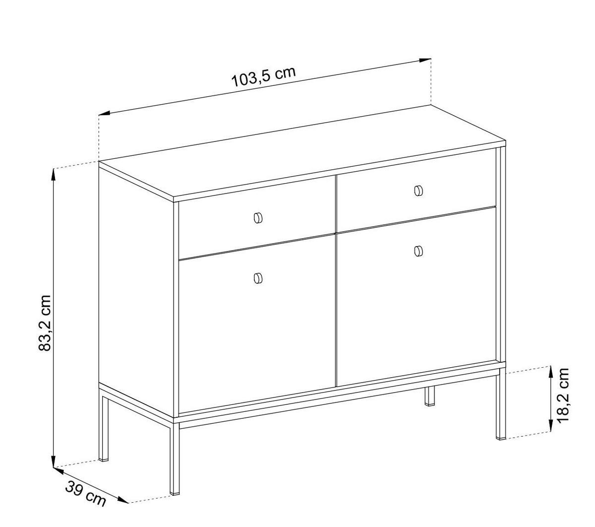 SIDEBOARD MONO Beige 104x39x83 cm - Beige, Holzwerkstoff (104/83/39cm) - FURNLUX