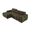 ECKSOFA OMBO 285x168x77/97 cm, Links, Schlaffunktion, elektr. Sitz, Kopfstützen, hydrophober EDEN-Stoff – Olivgrün - Olivgrün, Holz/Textil (168/285cm) - DomoHome