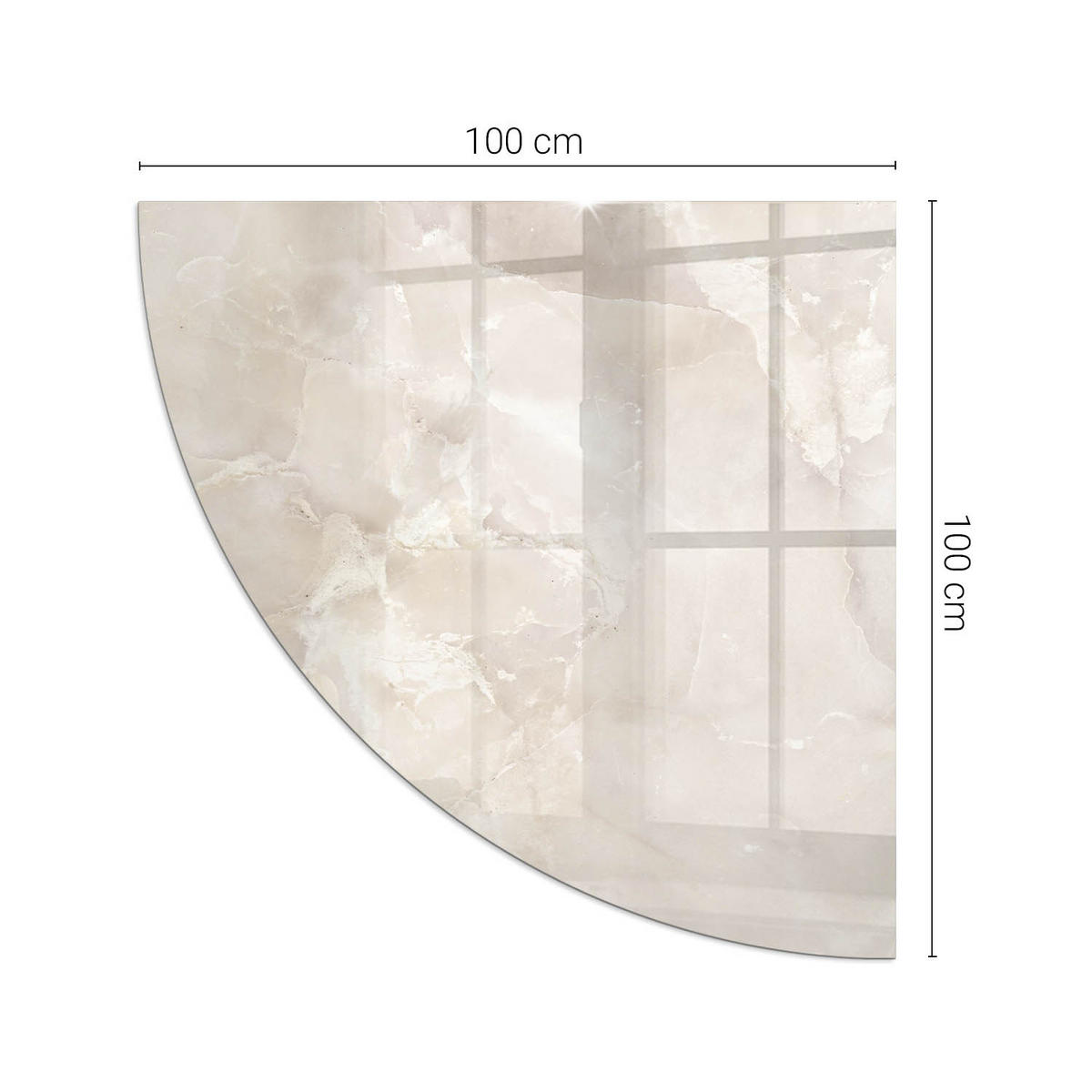 GLASPLATTE für Kamin 100x100 cm Creme - Creme, Glas (100/100/0.4cm) - ArtPrintCave