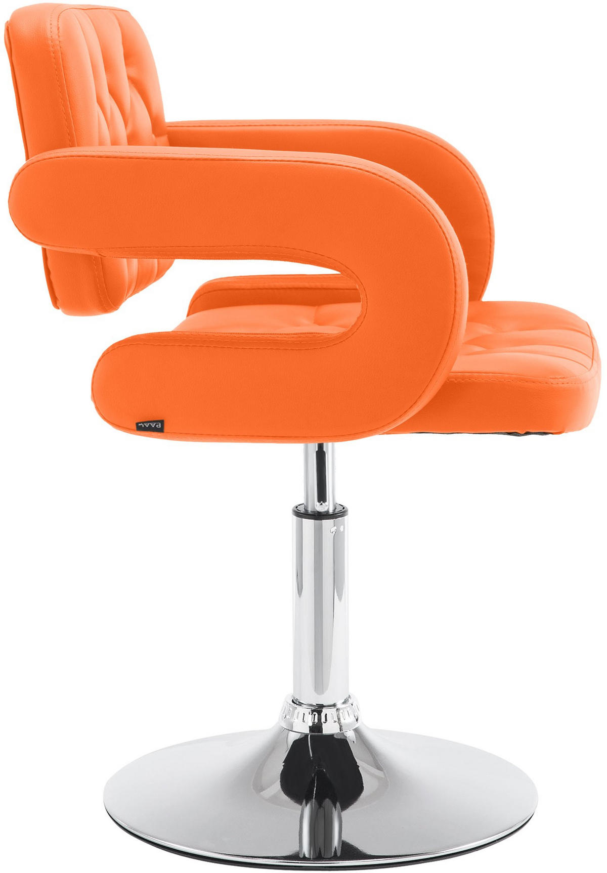 SESSEL Lederlook orange - Chromfarben/Orange, Textil/Metall (62/76/55cm) - CLP