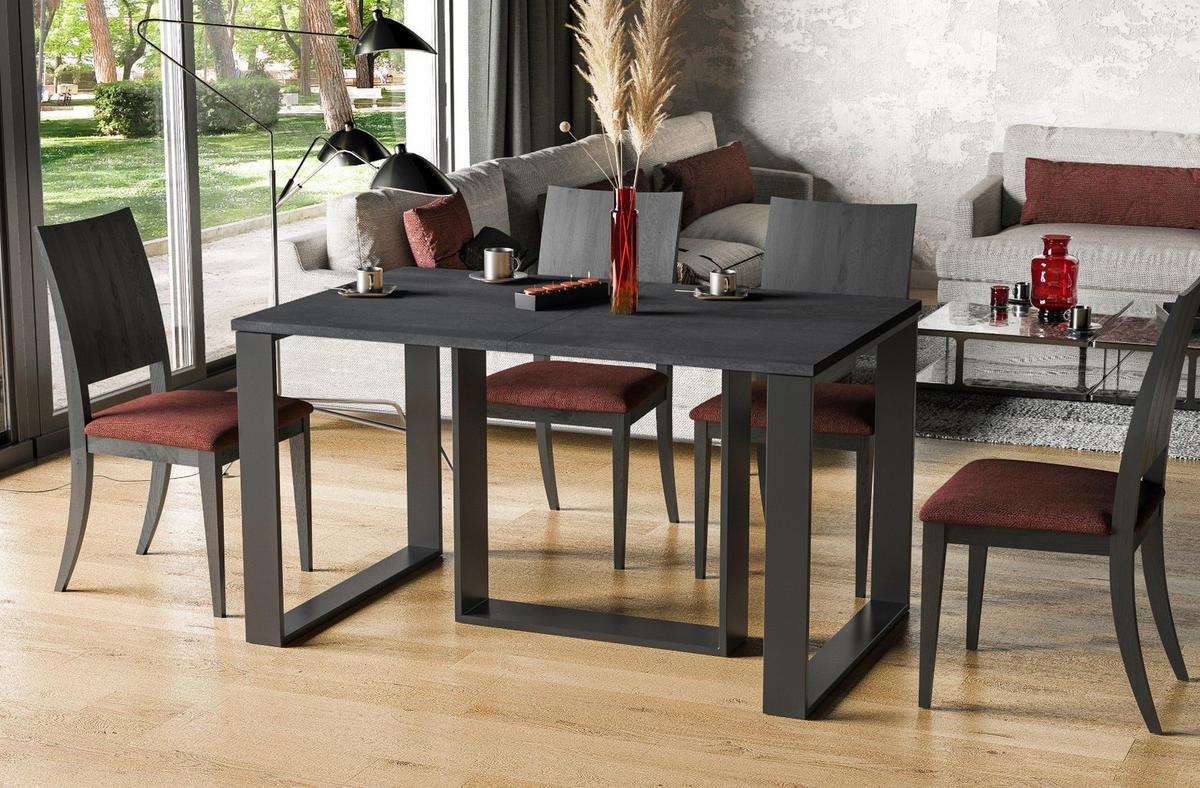 ESSTISCH Borys ausziehbar bis 310 cm - Graphitfarben, Holzwerkstoff (130/90/76cm) - Endo-Moebel