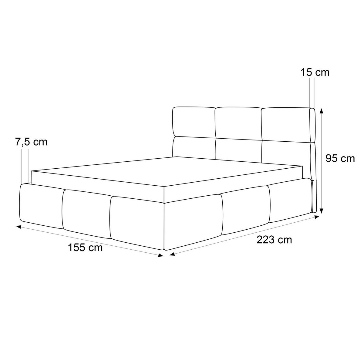 POLSTERBETT VIVIEN 140x200 cm Hellgrau Bouclé (Stoff Abriamo) - mit Bettkasten und Lattenrost - Hellgrau, Holzwerkstoff/Textil (140/200cm) - Ravio