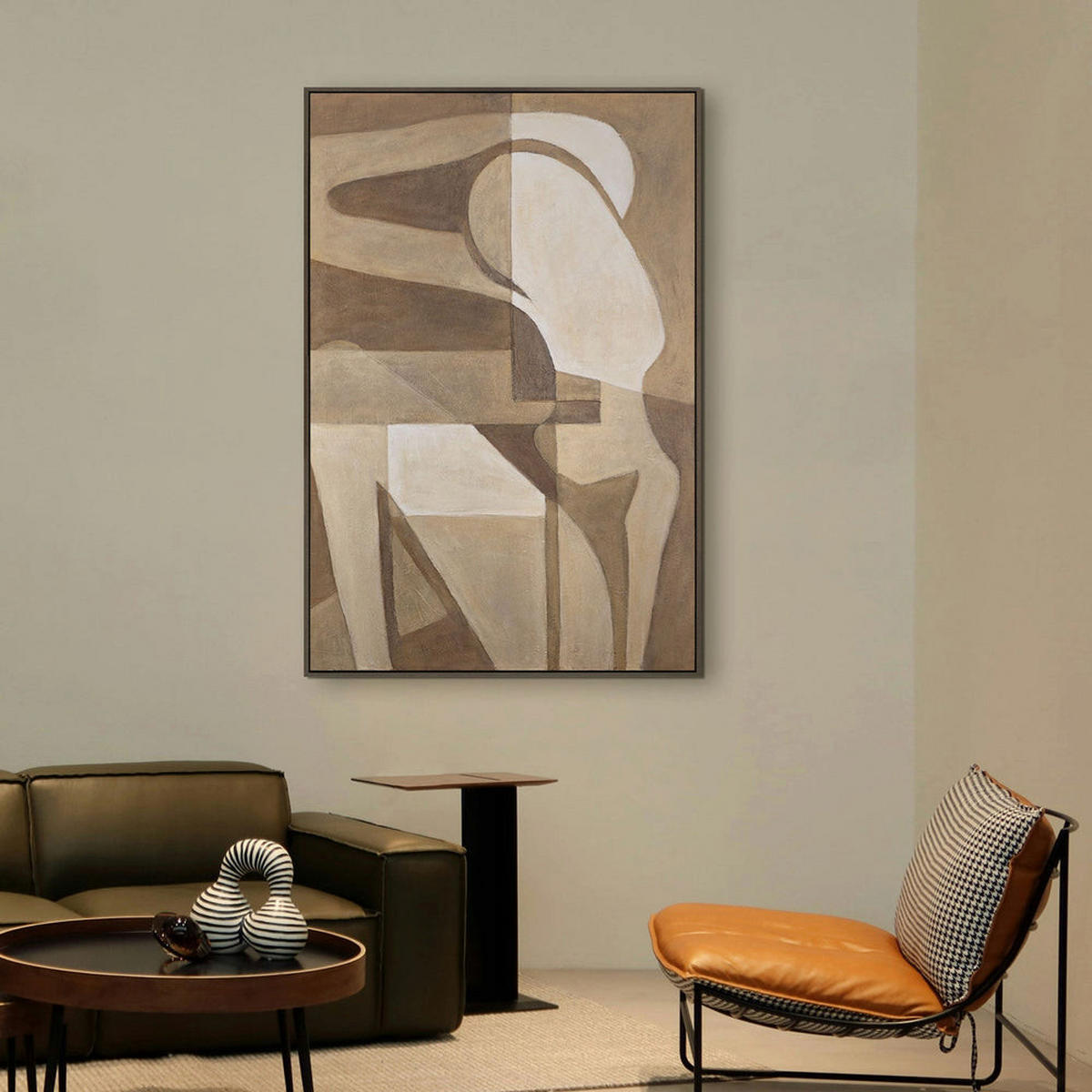 GEMÄLDE Abstrakte Zärtlichkeit Schattenfugenrahmen Grau 140x100 cm - Grau, Holz (140/100cm) - YS-art gallery