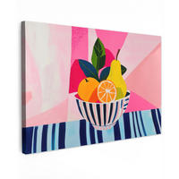 LEINWANDBILD Obst - Abstrakter Hintergrund - Rosa Groß 140x90 cm - Pink, Textil (140/90cm) - MuchoWow