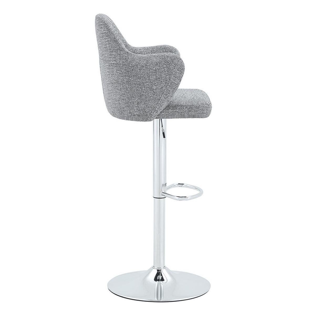 SET TABURET BAR (2 BUC) cu cotiere, rotire 360°, Gri - gri, material textil (37.6/118/45cm) - KOMHTOM