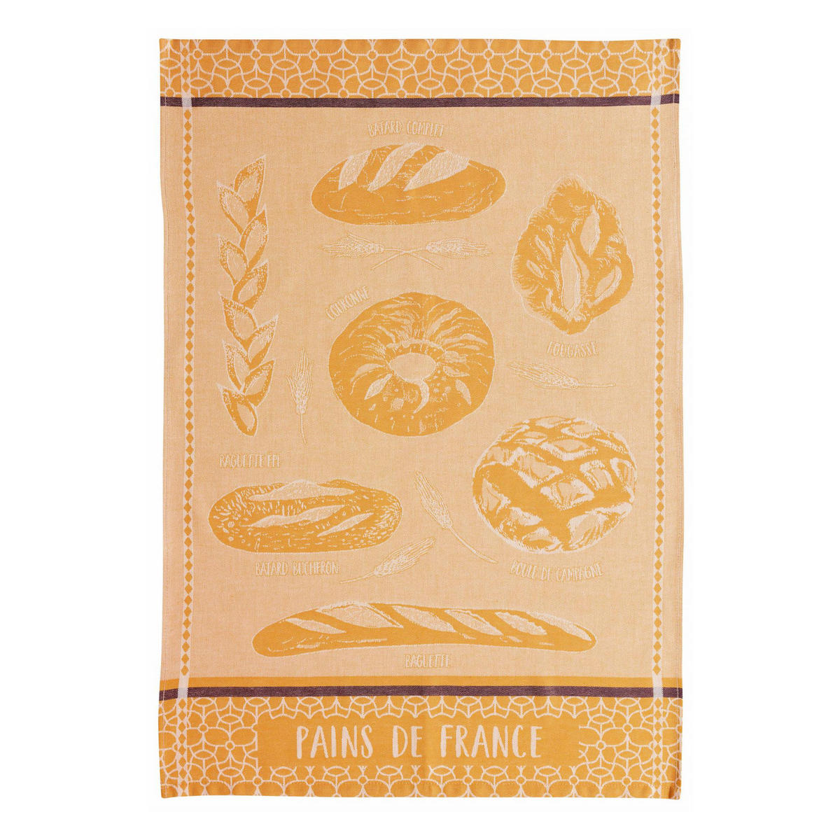 GESCHIRRTUCH Les pains ocker 50 x 70 cm - Hellbraun, Textil (50/70cm) - Winkler