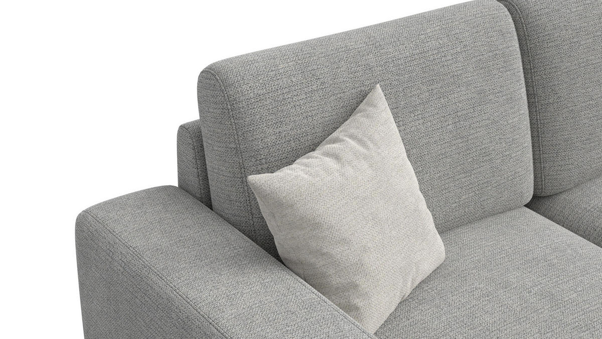 SOFA OTTO 3-Sitzer, grau - Schwarz/Grau, Holz/Textil (201/89/98cm) - Courtois Laville