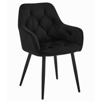 STUHL IRGOLI 1 Stück, Schwarz, Schwarz, mit Samtstoff gepolstert - Schwarz, Textil/Metall (56/84/62cm) - Komodee