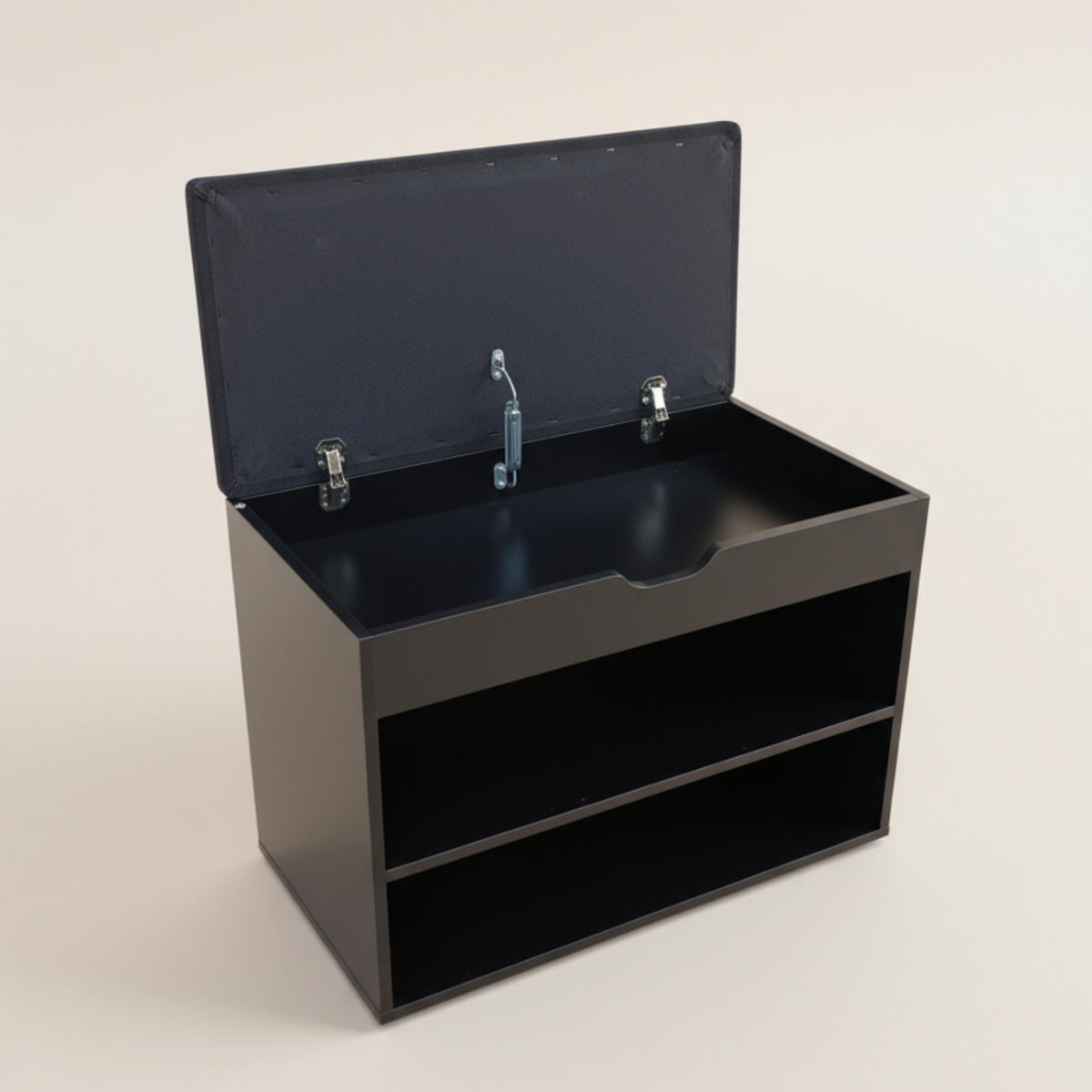 SCHUHREGAL Vault 60/30/47 cm - Schwarz, Holzwerkstoff (30/47/60cm) - BOXIMO