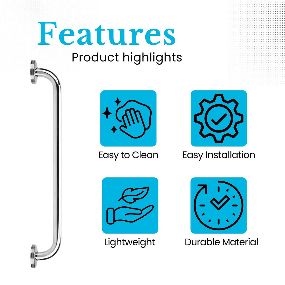 HANDTUCHHALTER 50/1.9 cm (Hochglanzpoliert) - Silberfarben, Metall (5/7/50cm) - Intirilife