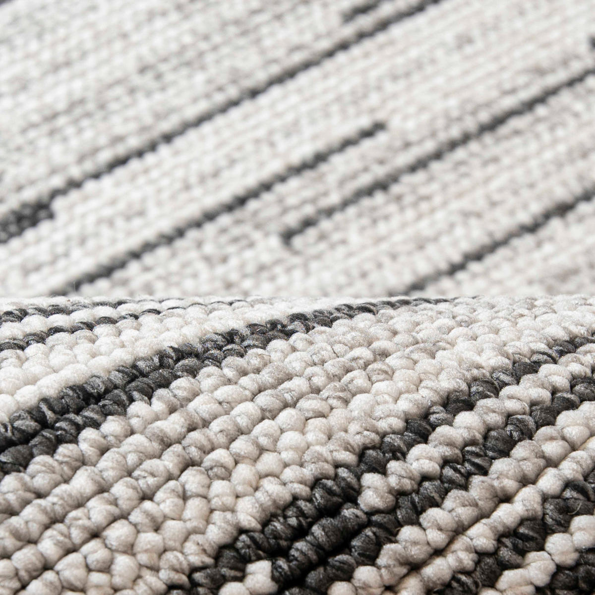 TEPPICH Lora PE08A Mazovia 80x150cm Anthrazit Grau Abstrakt Kurzflor - Anthrazit, Textil (80/150cm) - Mazovia