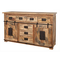 SIDEBOARD Mango 150x45x90 natur lackiert RAILWAY #119 - Braun, Holzwerkstoff (150/90/45cm) - Massivmoebel24