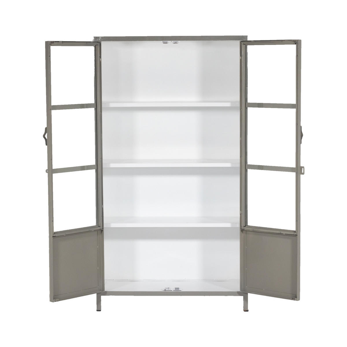 VITRINE aus Metall 100x43x180cm, stone - Grau, Metall (100/180/43cm) - Giga Meubel
