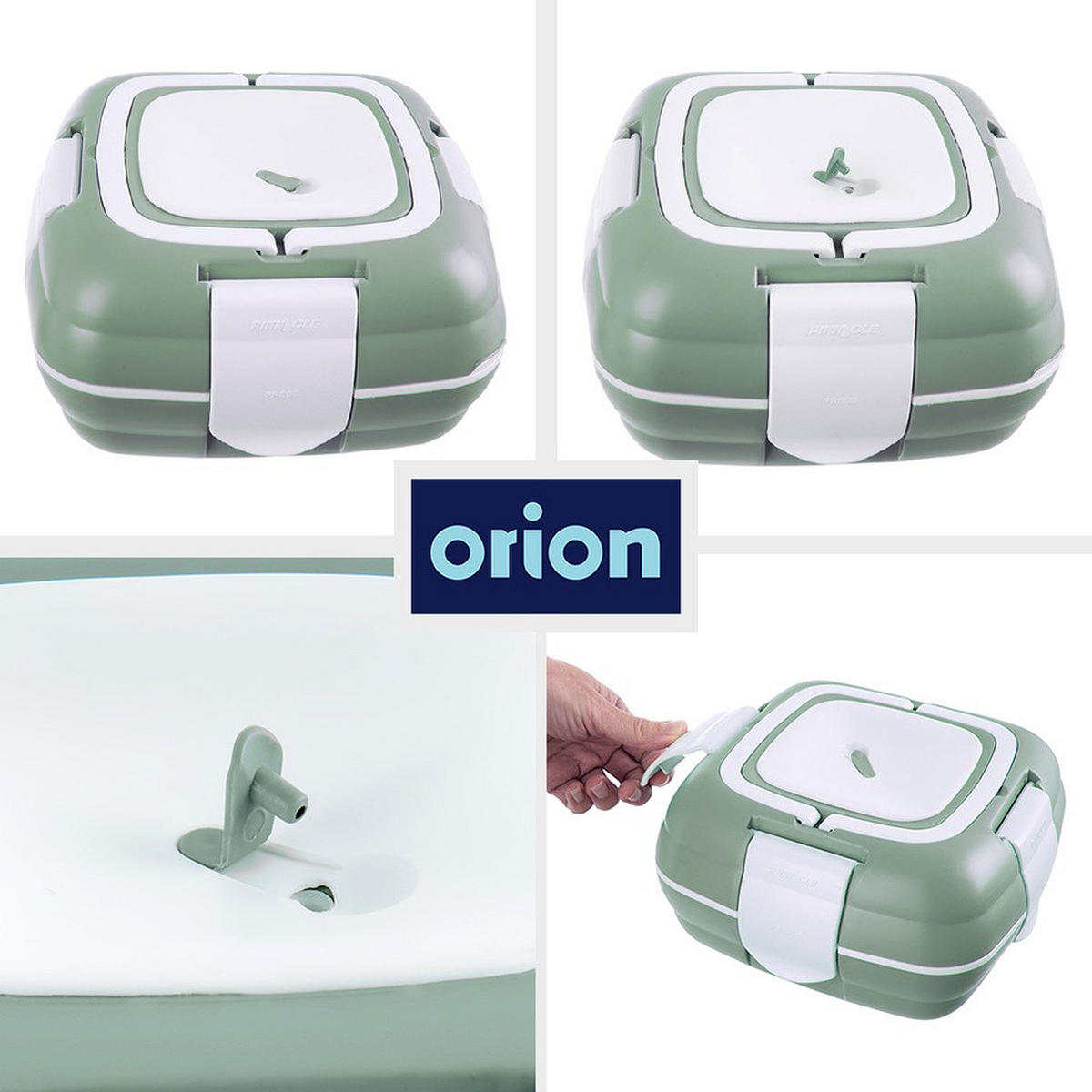 MITTAGSTHERMOSKANNE Termo Stahl 1,9 l - Grün, Kunststoff (22.5/12/22.5cm) - Orion 