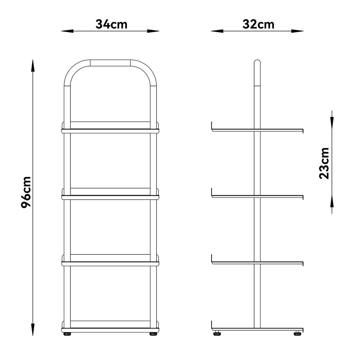 OBUVNÍK Poytya - antracitová, kov (34/96/32cm) - [en.casa]