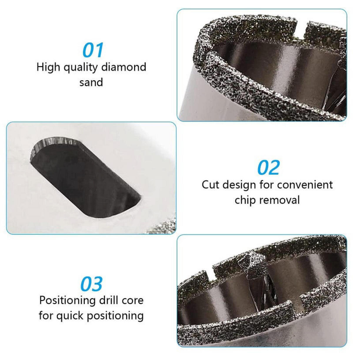 BOHRER - 80 mm, mit Zentrierspitze, zum Schneiden von Glas und Keramikfliesen. - Silberfarben, Metall (5.5/8/1cm) - DCA