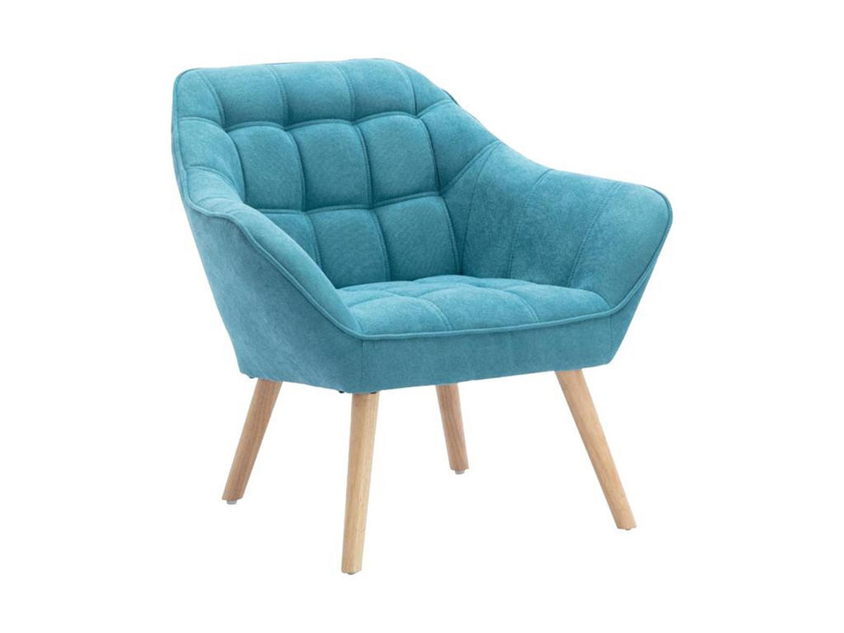 SESSEL - Stoff - Blau - CASERTA - Blau, Textil (73/77/82cm) - Vente-Unique