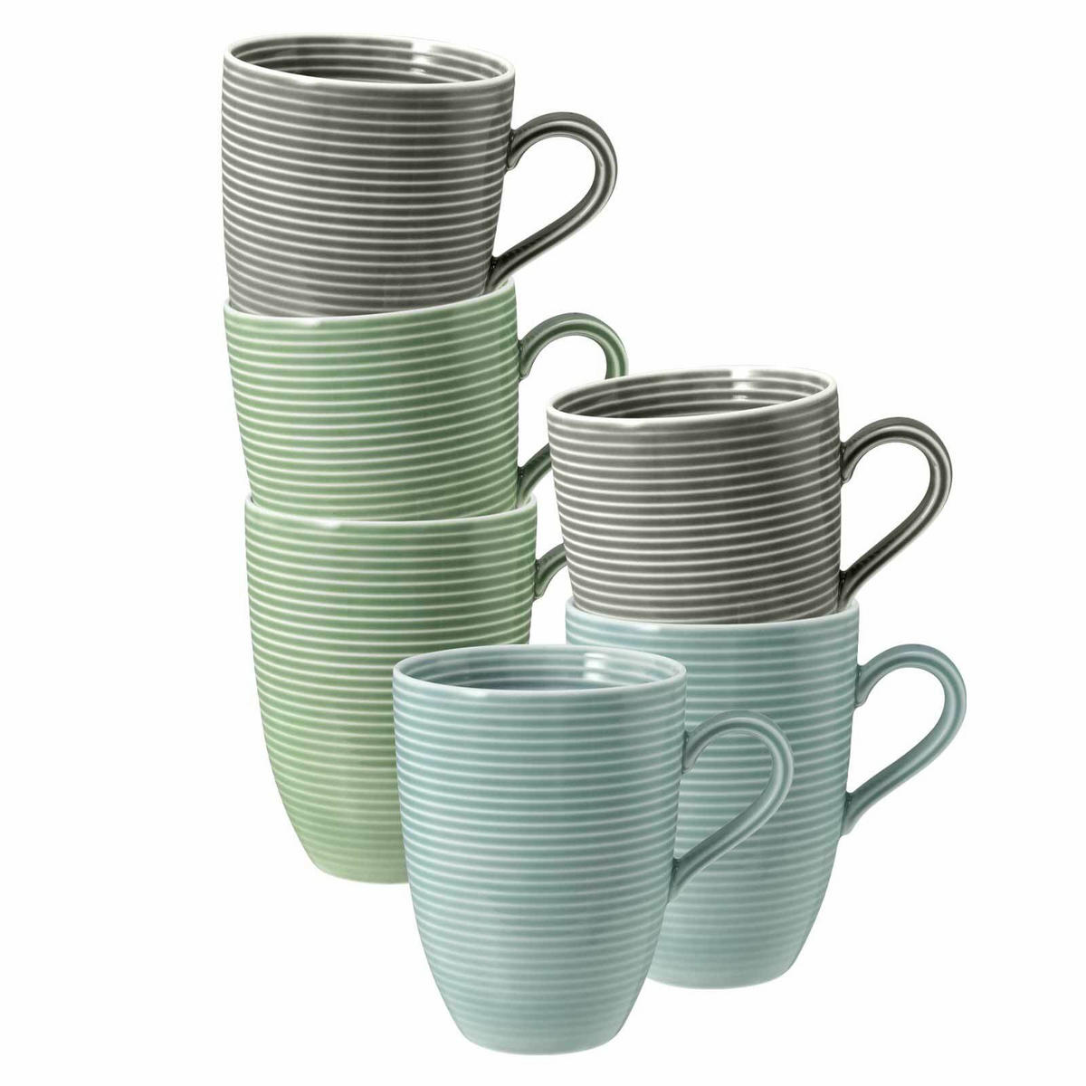 KAFFEEBECHER Beat Color Glaze bunt 350 ml 6er Set - Multicolor, Keramik (0.35L) - Seltmann Weiden