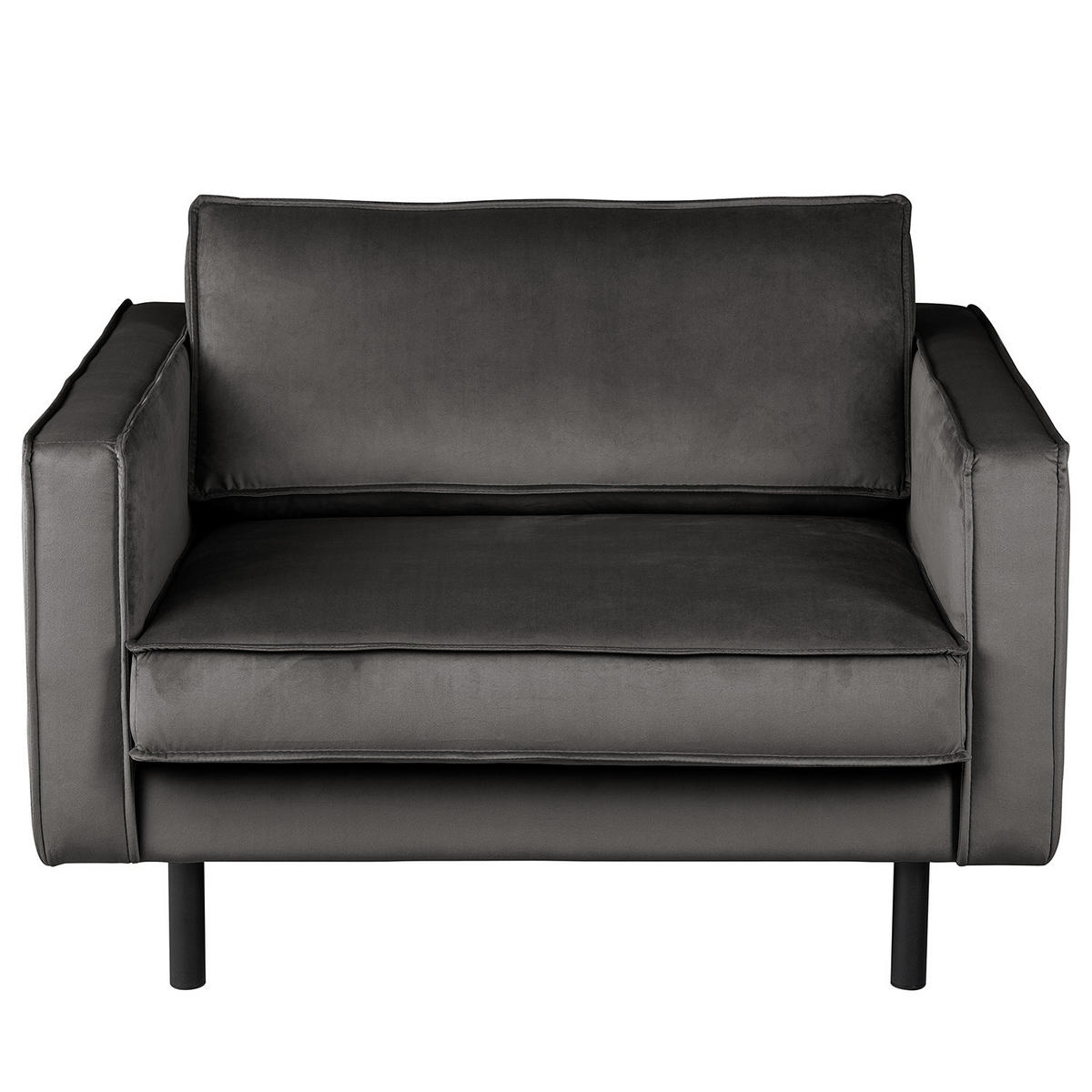 XL SESSEL - Schwarz/Grau, Textil/Metall (117/81/96cm) - home24