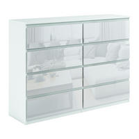 KOMMODE NUDO 138,5/101,5/39cm mit 8 Schubladen Türen Weiß - Weiß Hochglanz/Weiß, Holzwerkstoff (138.5/101.5/39cm) - MASSENO