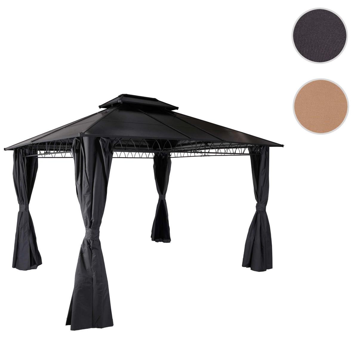 HARDTOP PERGOLA Grau - Grau, Textil (360/290/300cm) - MCW