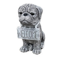STEINFIGUR Mops Welcome Bulldogge frostfest, massiv - Grau, Stein (28/28/16cm) - stoneandstyle