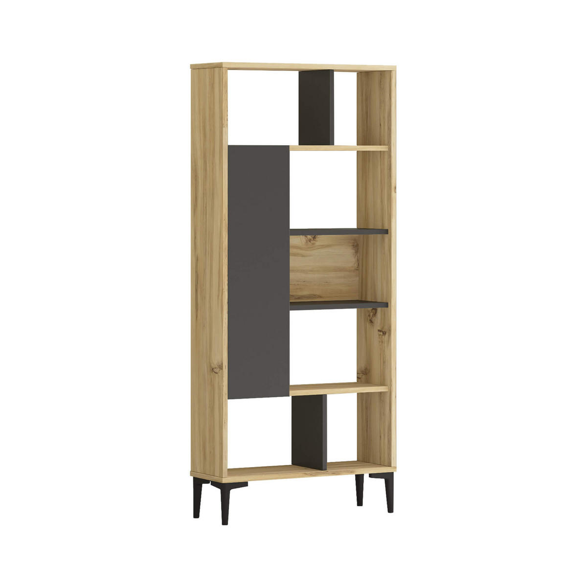BÜCHERREGAL Hellbraun 25/72/163,5 cm - Braun, Holzwerkstoff (72/163.5/25cm) - Mobili Rebecca