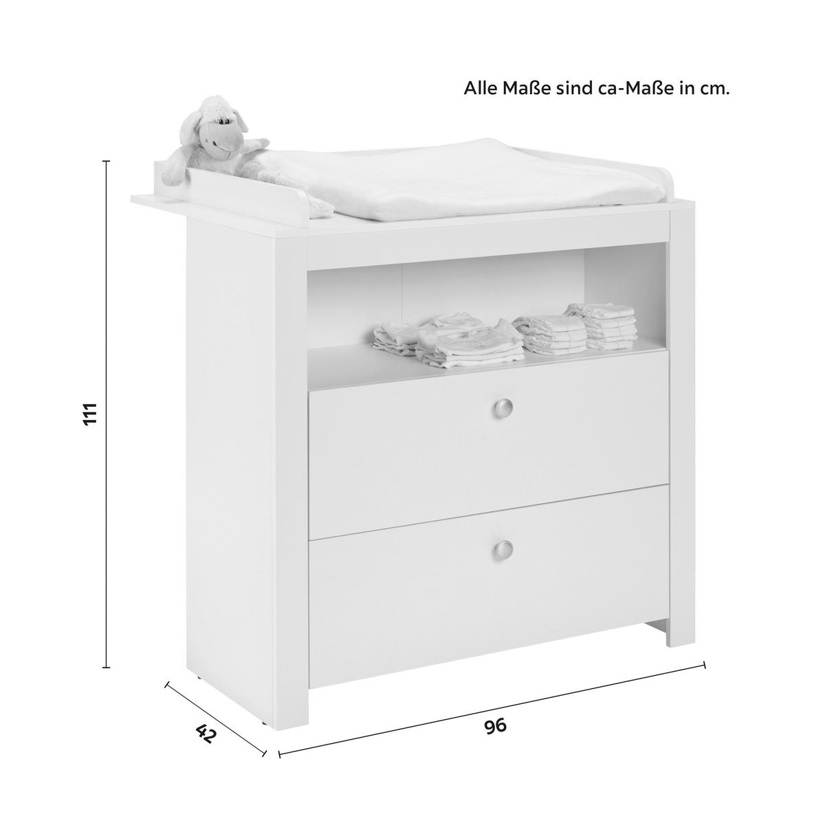 BABYZIMMER Olivia Weiß - Weiß, Holzwerkstoff (334/186/266cm) - Bessagi Kids