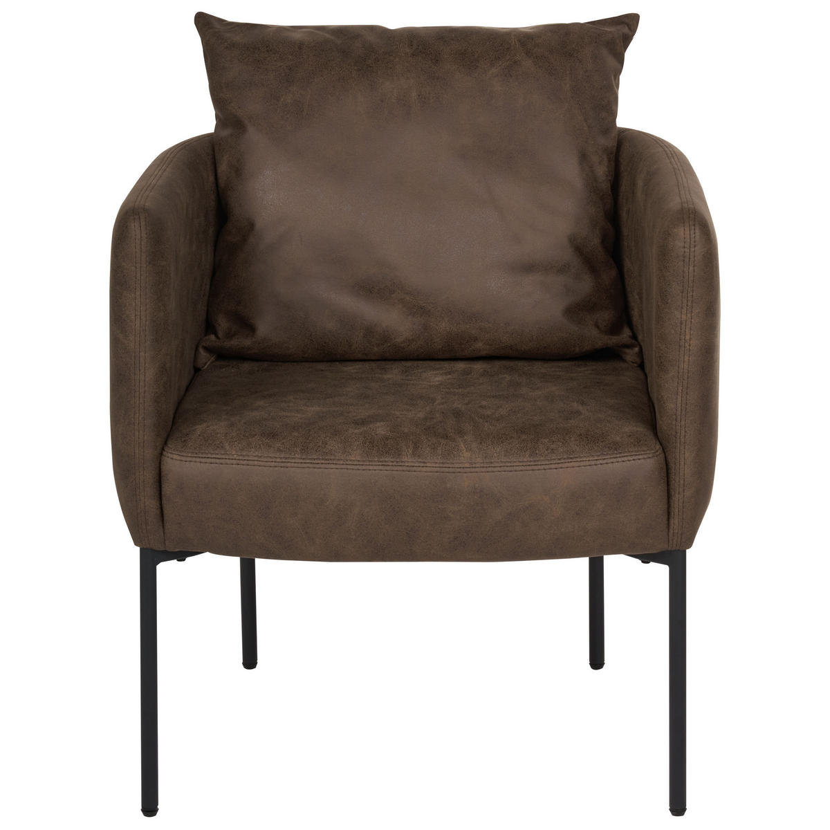 SESSEL Kunstleder Dunkelbraun Malmos - Dunkelbraun, Kunststoff (62/68/62cm) - Beliani