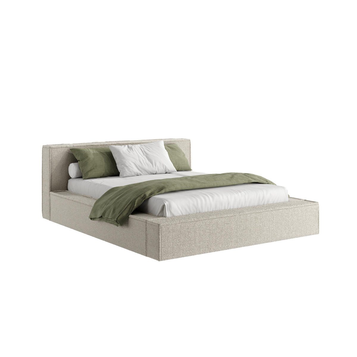 POLSTERBETT Menfi 200x200 cm, Beige - Beige, Textil (200/200cm) - Fedve