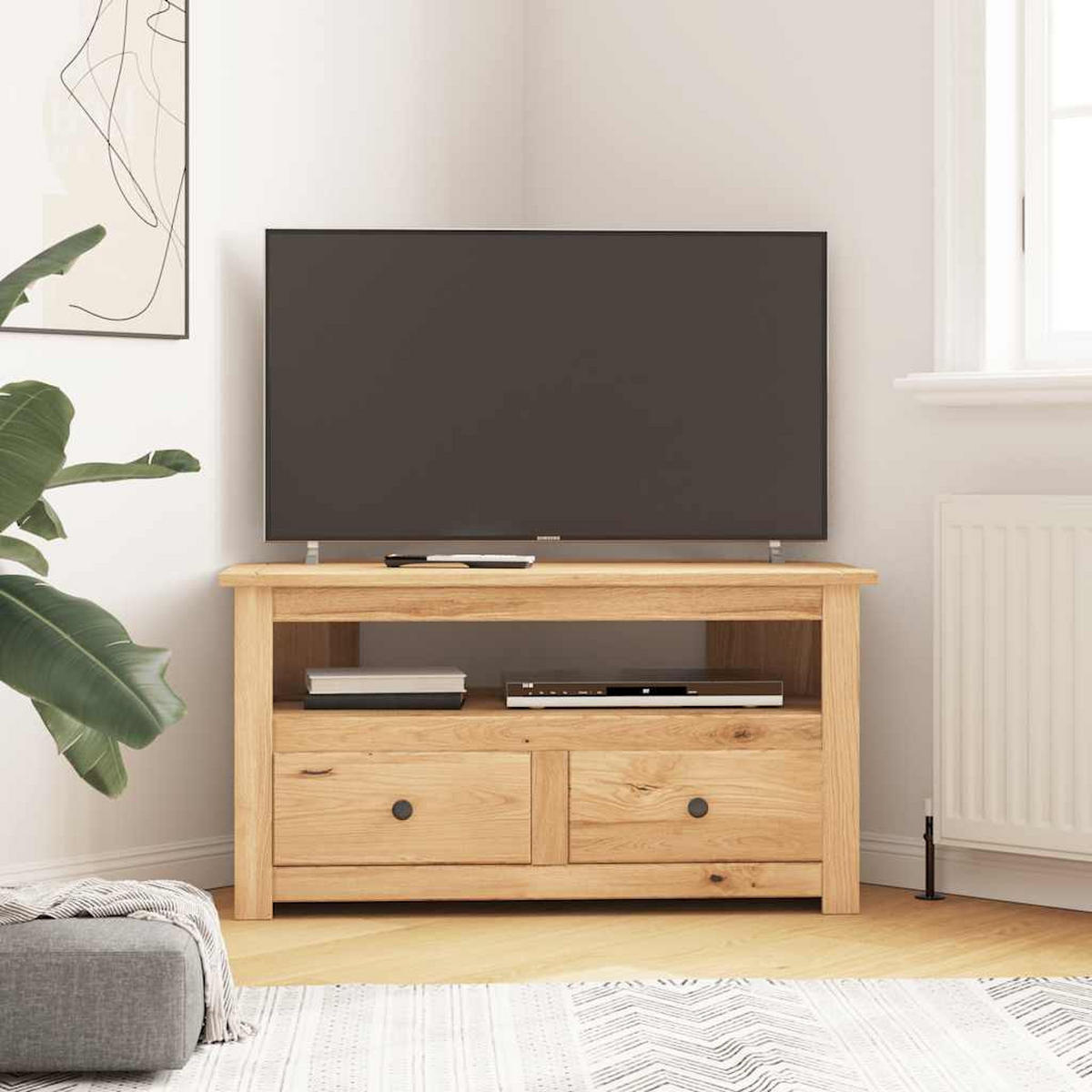 TV-ECKSCHRANK 93/49/49 Cm Massivholz Panama-Kiefer - Braun, Holz (93/49/49cm) - vidaXL