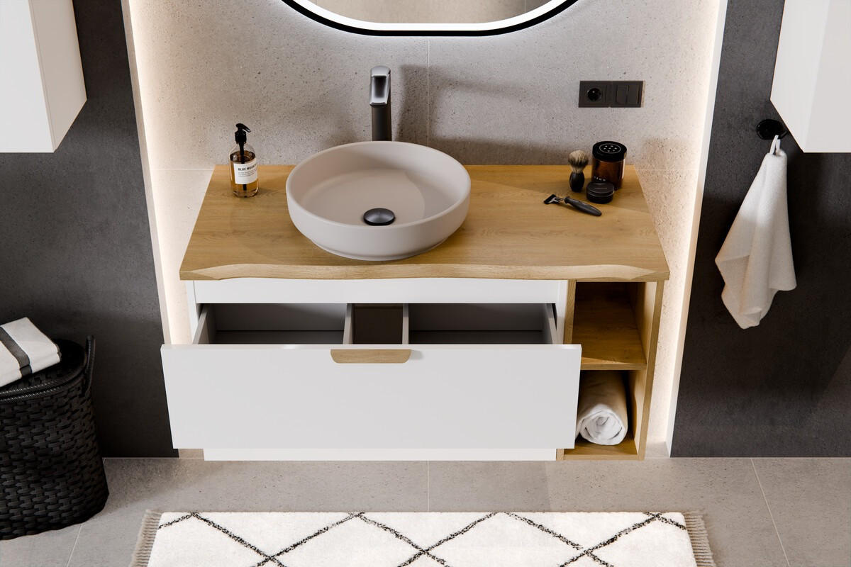 XXXLutz WASCHBECKENUNTERSCHRANK Weiß 80cm × 46cm × 50cm